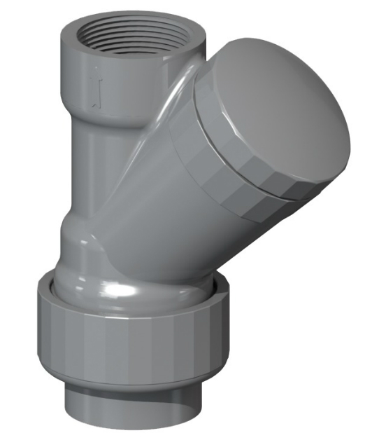 Threaded ball check valve on PVC-U